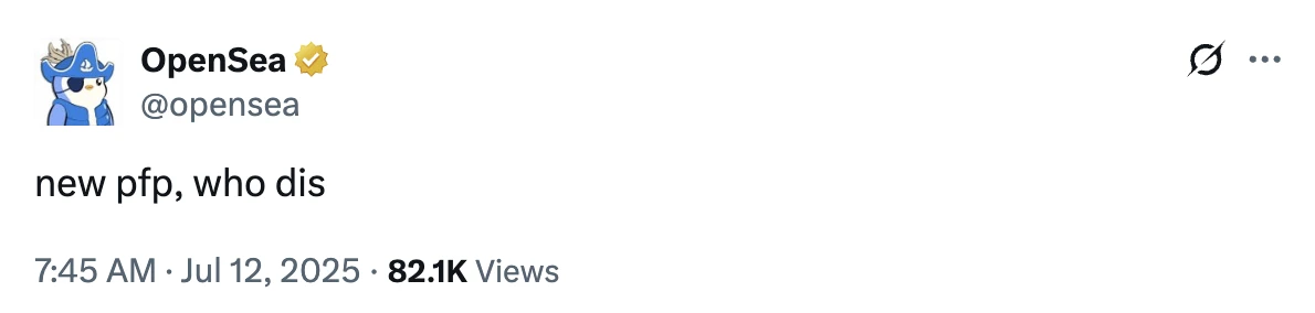 OpneSea将X账户头像更换为“蠢企鹅”主题图片