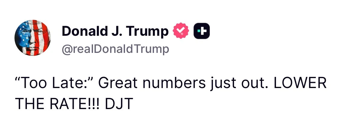 特朗普呼吁美联储降息