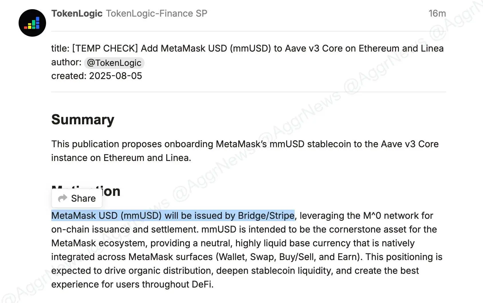8月6日MetaMask与Stripe拟联合推出稳定币mmUSD