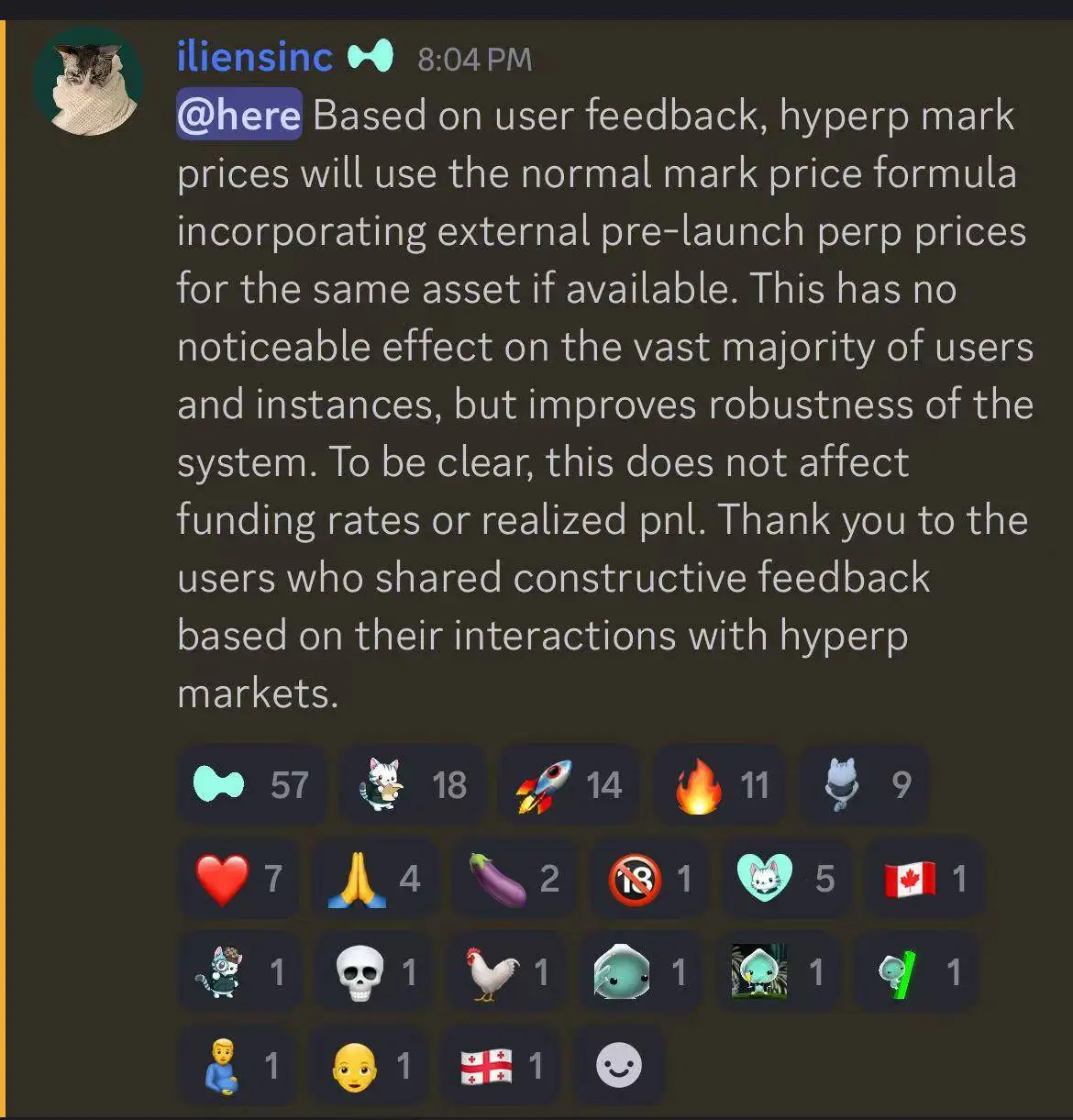 Hyperliquid调整合约标记价格计算方式以增强系统稳定性