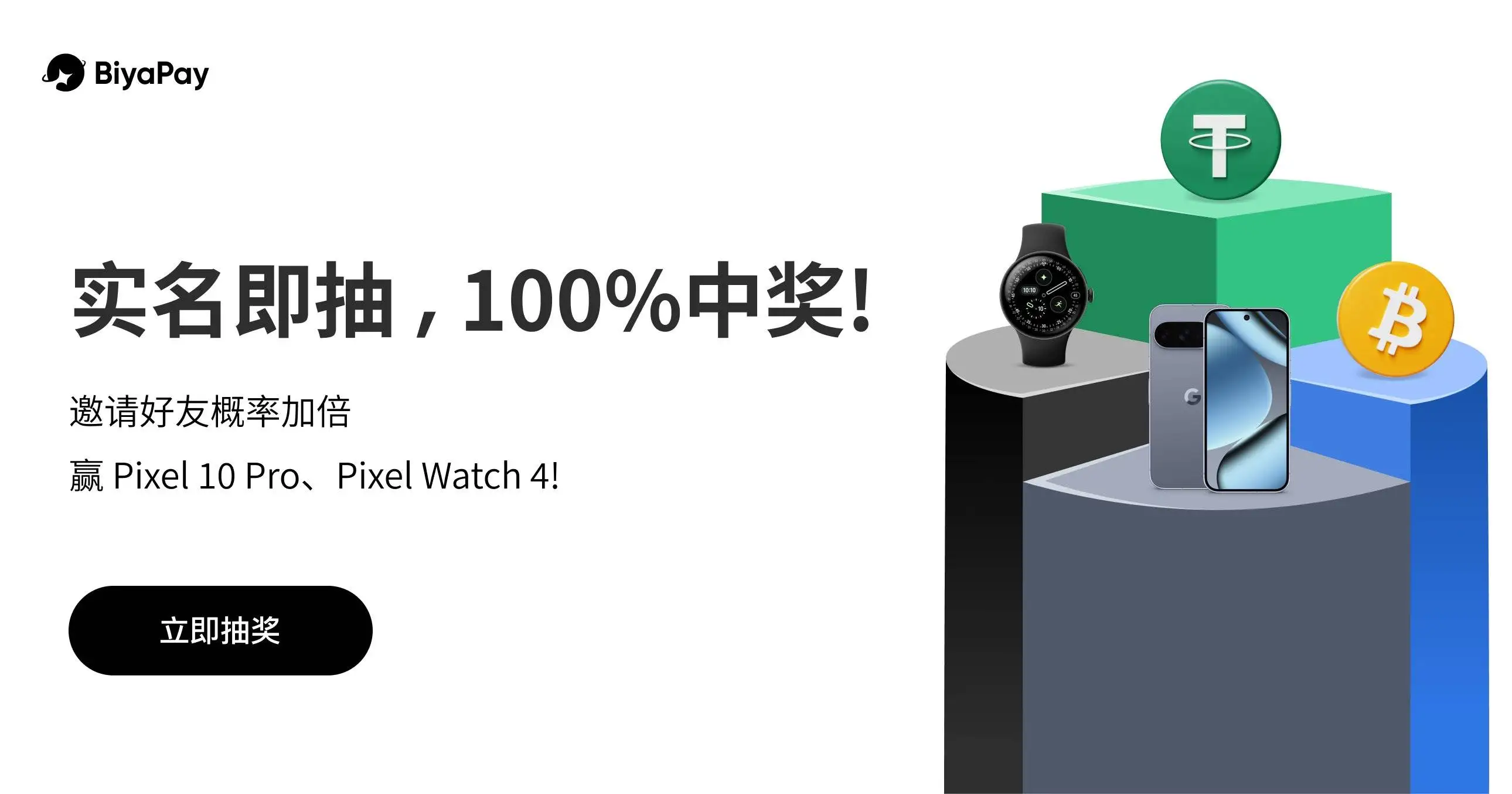 BiyaPay上线转盘抽奖活动，奖池含科技产品与加密货币